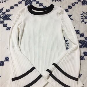 White bell sleeve top